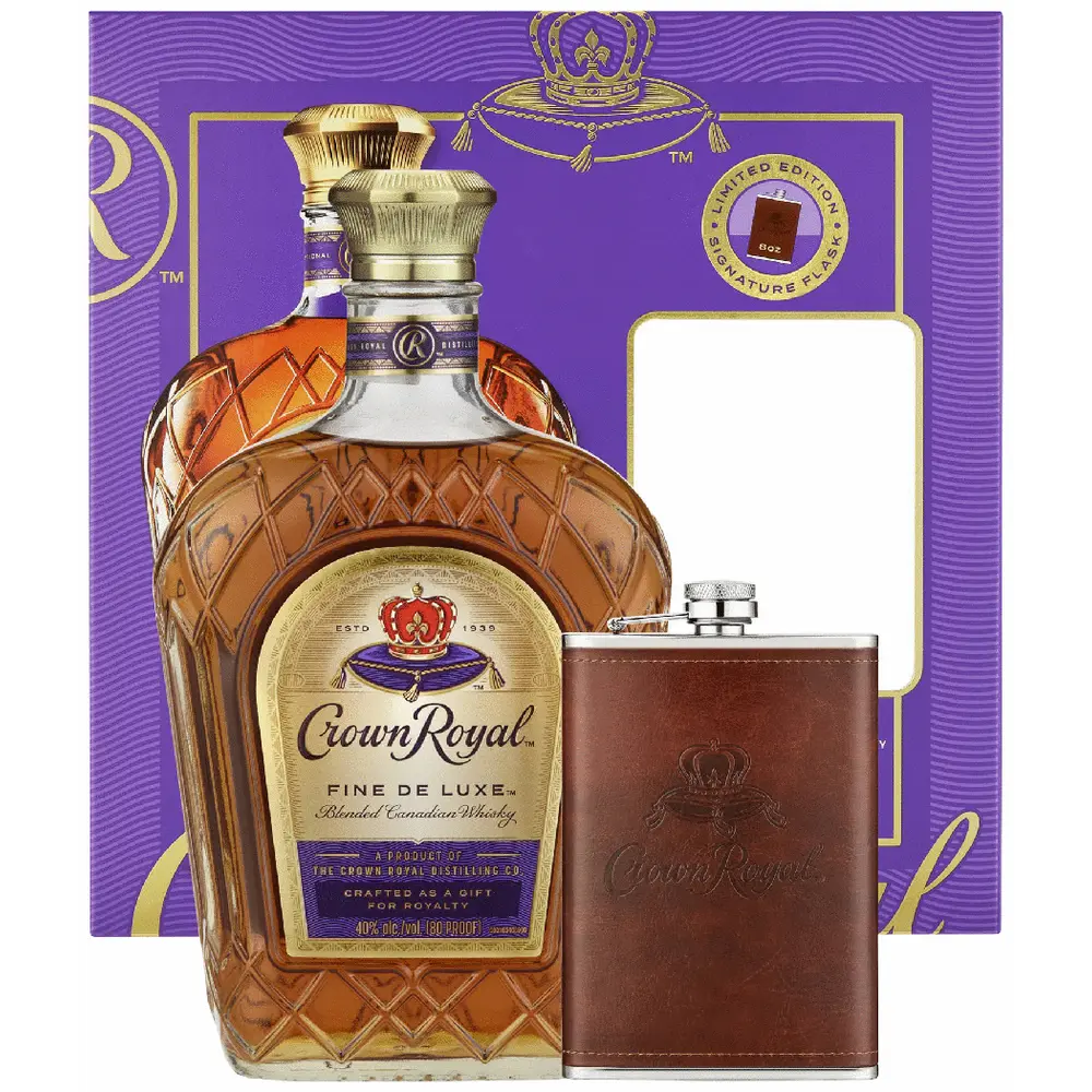 Crown Royal Canadian Whisky 750mL w/ Flask Gift Set