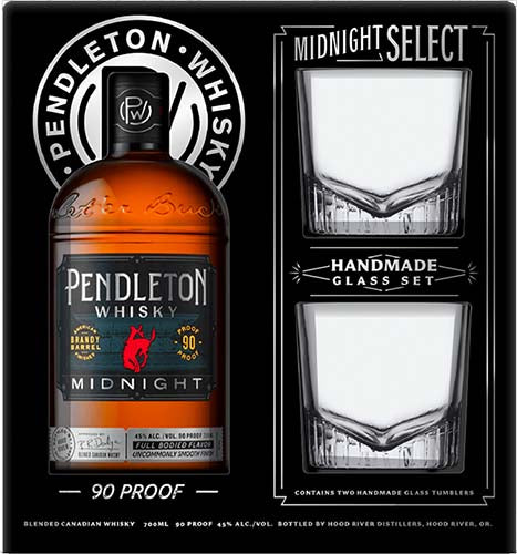 Pendleton Whisky 750mL w/ 2 rock glasses