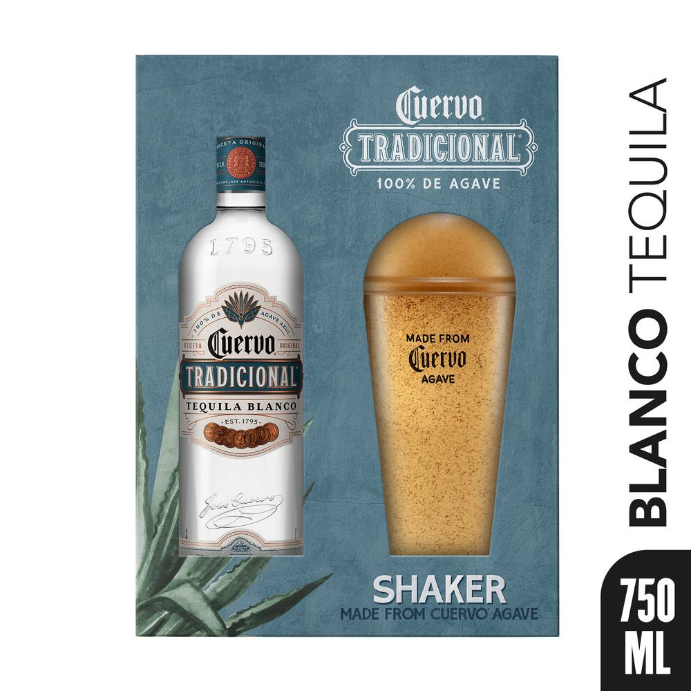 Jose Cuervo Tradicional Tequila Reposado 750mL w/ shaker Gift Set