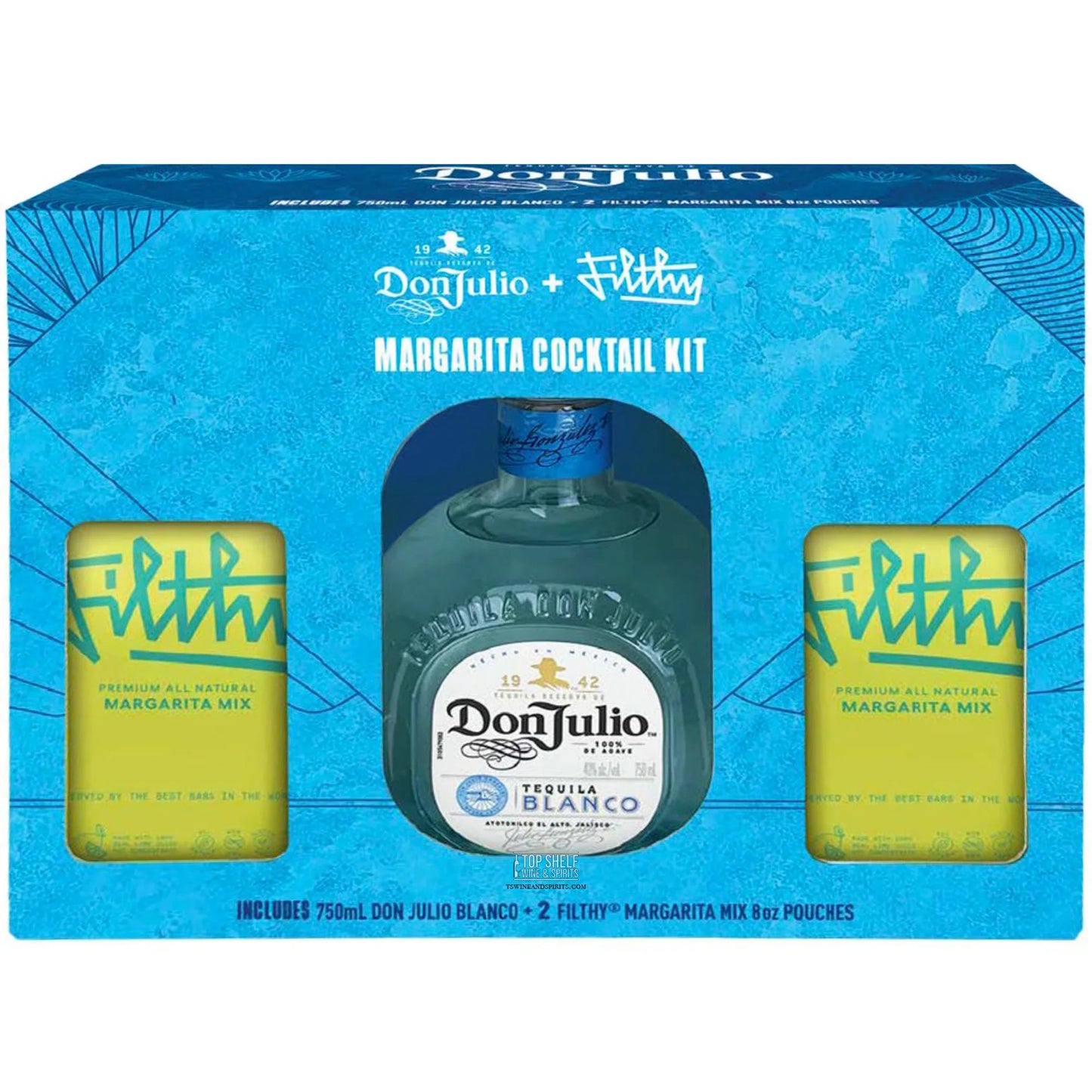 Don Julio Tequila Blanco 750mL w/ 2 Filthy's Margarita Mix 8oz pouches