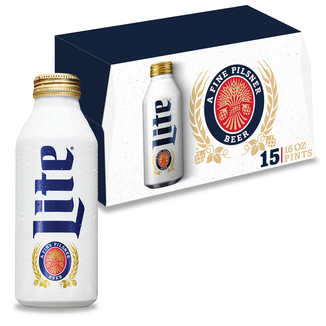 Miller Lite 15pk Aluminium Bottles 16oz