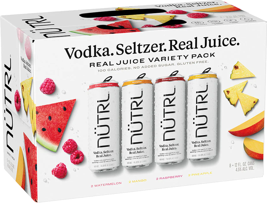 Nutrl Vodka Seltzer Fruit Variety 12oz 8pk