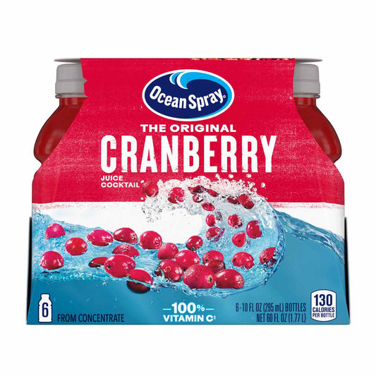 Ocean Spray 100% Cranberry Juice 10oz 6pk PET