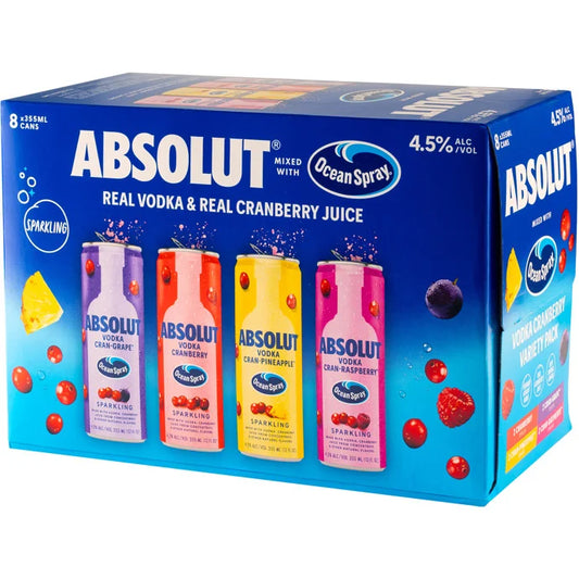 Absolut & Ocean Spray RTD Variety 8 Pack