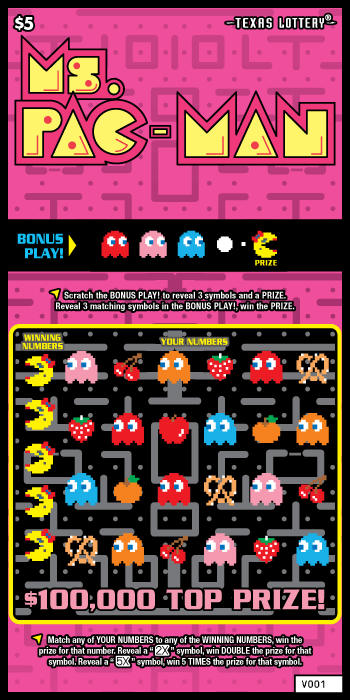$5 Ms. Pac-Man $100,000 - #2747