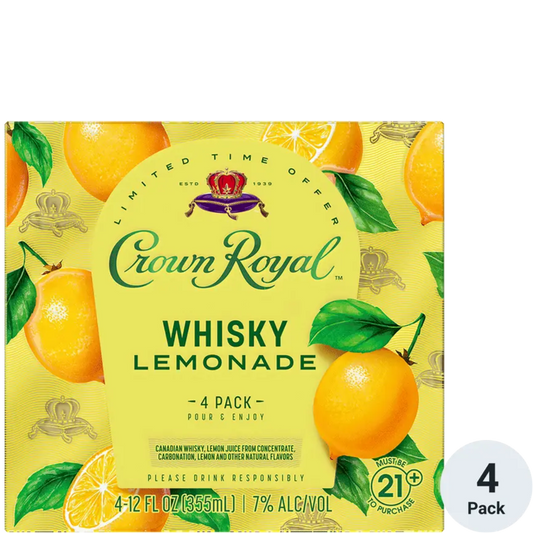 Crown Royal Cocktails Whisky Lemonade 355mL 4pk