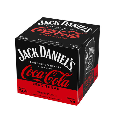 Jack Daniels & Coke Zero RTD 355mL 4pk