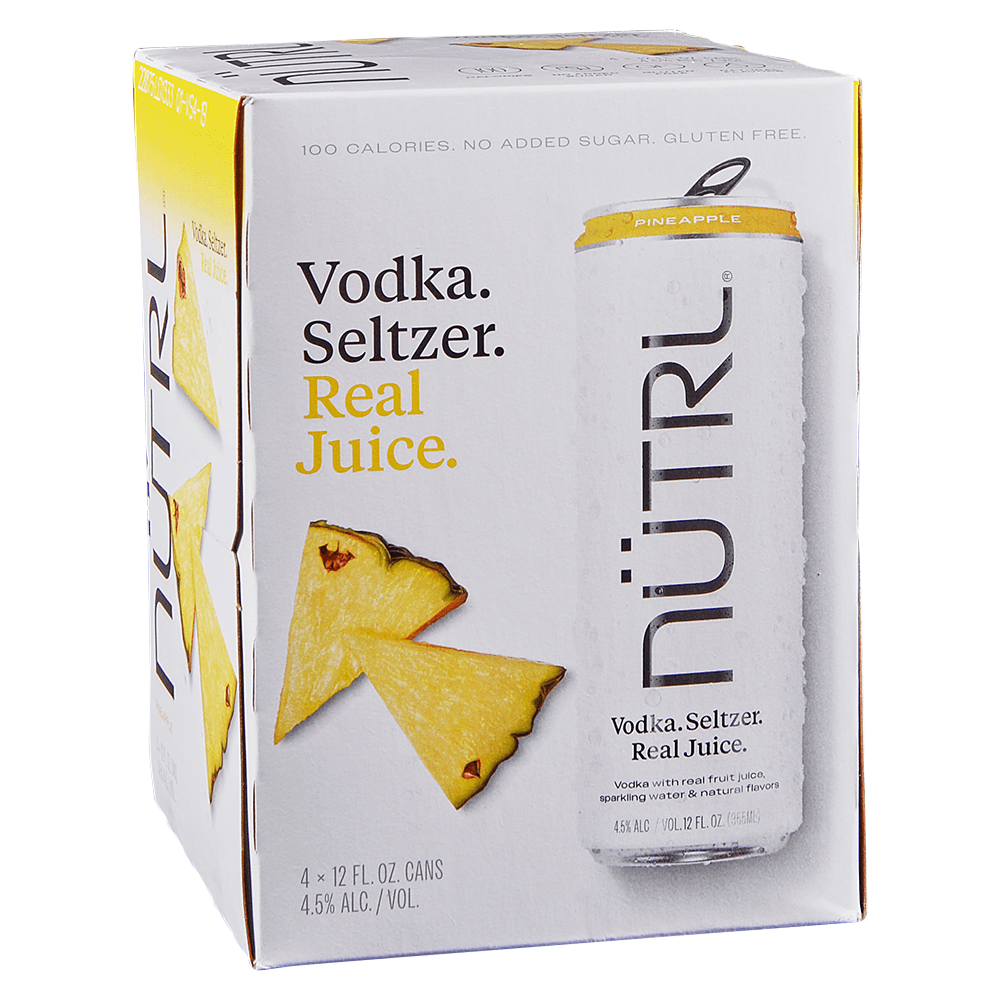 Nutrl Vodka Seltzer Pineapple - 4pk