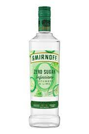 Smirnoff Vodka Zero Cucumber Lime 750mL