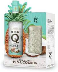 Don Q Coconut Rum 750ml w/ Coupe Glass Gift Set
